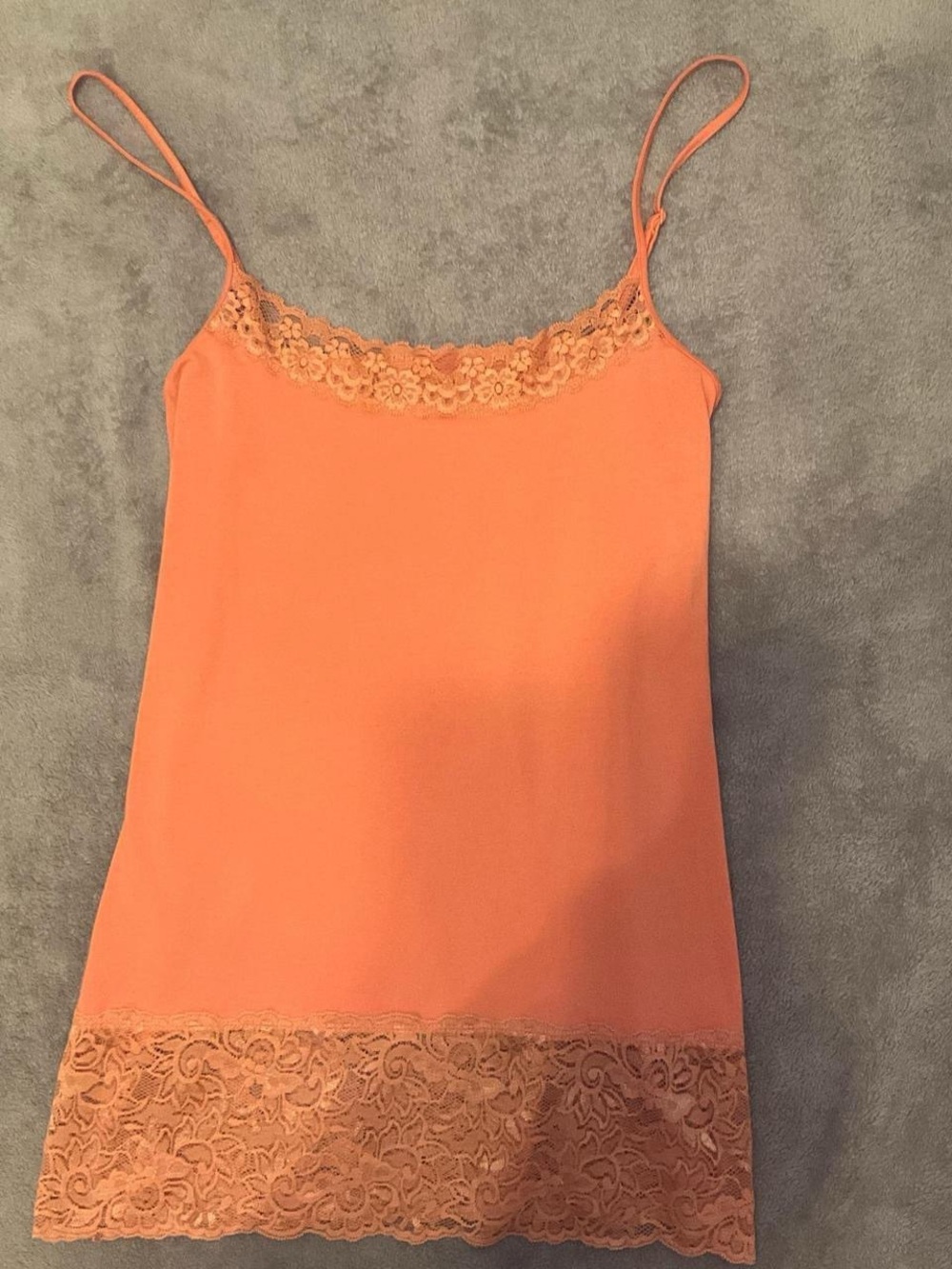 Y2k LOFT orange lace cami